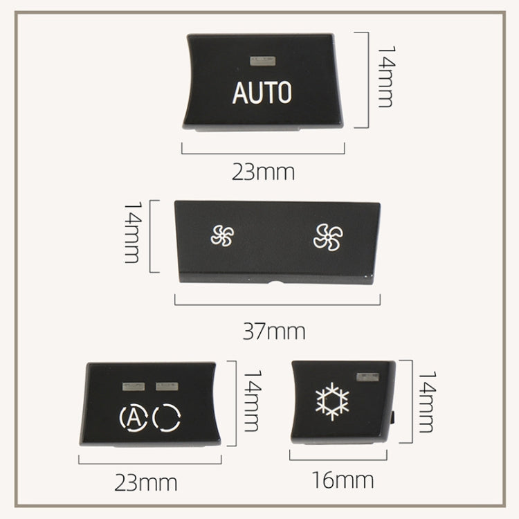 For BMW 1 Series / 3 Series / X1 / X3 Left Driving Car Air Conditioner Panel Switch Button, Air Volume Key Without OFF, Air Volume Key With OFF, AUTO Key, A Key, Snow Key