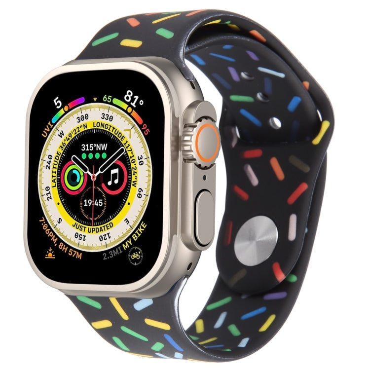 Rainbow Raindrops Silicone Watch Band, For Apple Watch Ultra 49mm, For Apple Watch SE 2023 44mm, For Apple Watch 8 41mm, For Apple Watch SE 2023 40mm
