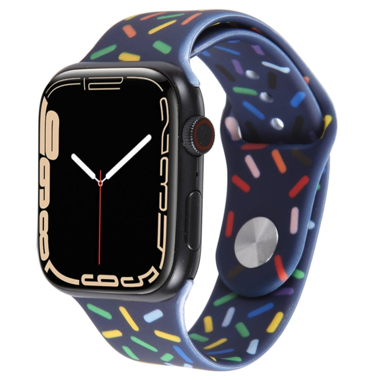 彩虹雨滴矽膠錶帶，適用於Apple Watch 8 45mm，Apple Watch Ultra 2 49mm，Apple Watch SE 2022 40mm，Apple Watch 9 45mm
