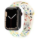 彩虹雨滴矽膠錶帶，適用於Apple Watch 8 45mm，Apple Watch Ultra 2 49mm，Apple Watch SE 2022 40mm，Apple Watch 9 45mm