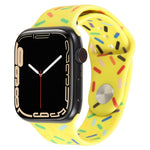 彩虹雨滴矽膠錶帶，適用於Apple Watch 8 45mm，Apple Watch Ultra 2 49mm，Apple Watch SE 2022 40mm，Apple Watch 9 45mm