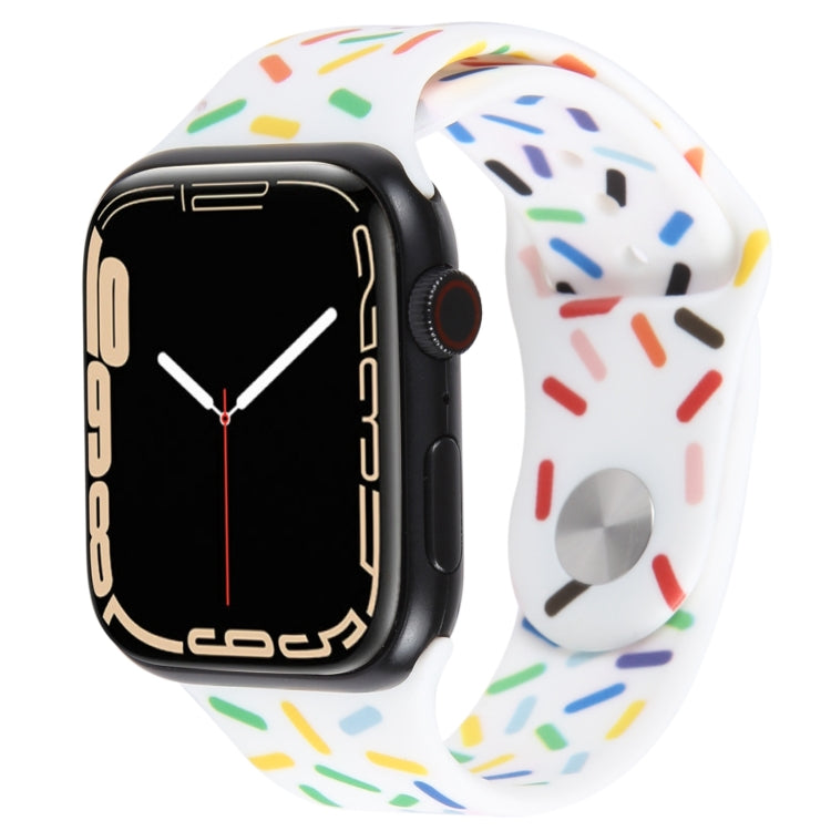 彩虹雨滴矽膠錶帶，適用於Apple Watch SE 2022 44mm，Apple Watch 9 41mm，Apple Watch 7 41mm，Apple Watch 7 45mm