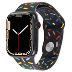 彩虹雨滴矽膠錶帶，適用Apple Watch 5 44mm，Apple Watch 5 40mm，Apple Watch 4 44mm，Apple Watch 4 40mm