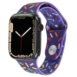 彩虹雨滴矽膠錶帶，適用Apple Watch 3 38mm，Apple Watch 3 42mm，Apple Watch 2 42mm，Apple Watch 2 38mm