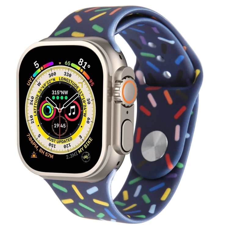 彩虹雨滴矽膠錶帶，適用於Apple Watch 8 45mm，Apple Watch Ultra 2 49mm，Apple Watch SE 2022 40mm，Apple Watch 9 45mm