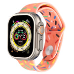 彩虹雨滴矽膠錶帶，適用於Apple Watch 8 45mm，Apple Watch Ultra 2 49mm，Apple Watch SE 2022 40mm，Apple Watch 9 45mm