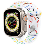 彩虹雨滴矽膠錶帶，適用於Apple Watch 8 45mm，Apple Watch Ultra 2 49mm，Apple Watch SE 2022 40mm，Apple Watch 9 45mm