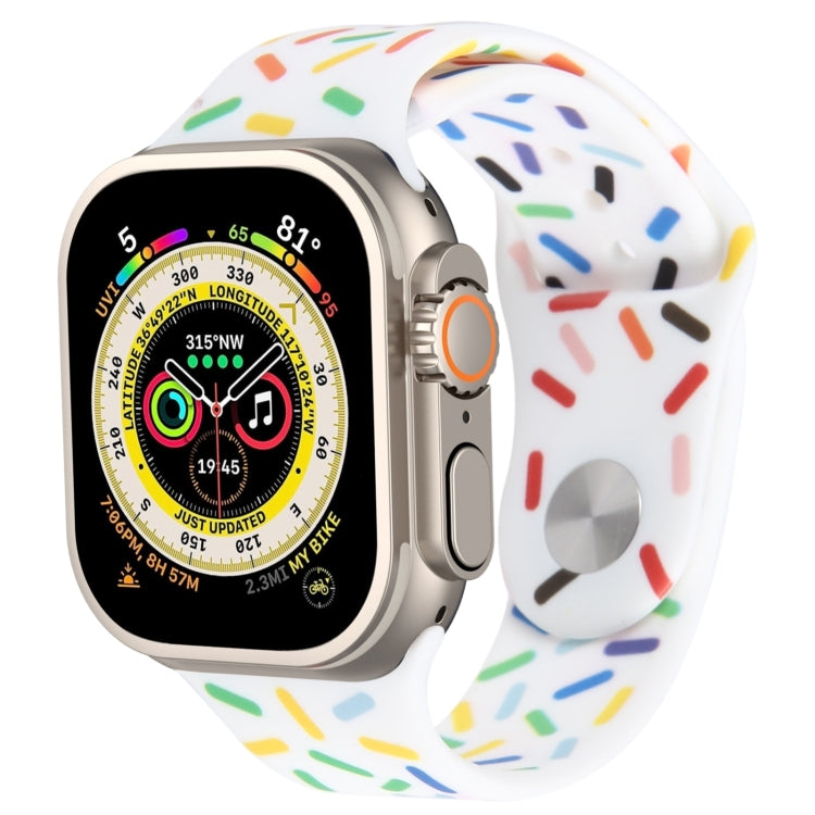 彩虹雨滴矽膠錶帶，適用於Apple Watch 8 45mm，Apple Watch Ultra 2 49mm，Apple Watch SE 2022 40mm，Apple Watch 9 45mm