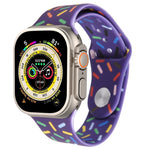 彩虹雨滴矽膠錶帶，適用於Apple Watch 8 45mm，Apple Watch Ultra 2 49mm，Apple Watch SE 2022 40mm，Apple Watch 9 45mm
