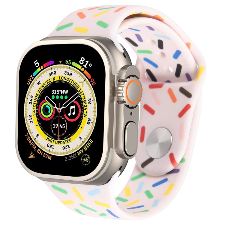 彩虹雨滴矽膠錶帶，適用於Apple Watch SE 2022 44mm，Apple Watch 9 41mm，Apple Watch 7 41mm，Apple Watch 7 45mm
