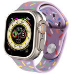 彩虹雨滴矽膠錶帶，適用於Apple Watch SE 2022 44mm，Apple Watch 9 41mm，Apple Watch 7 41mm，Apple Watch 7 45mm
