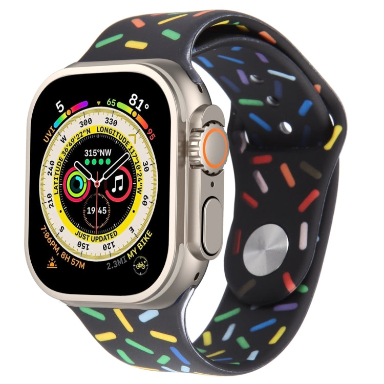 彩虹雨滴矽膠錶帶，適用於Apple Watch SE 2022 44mm，Apple Watch 9 41mm，Apple Watch 7 41mm，Apple Watch 7 45mm