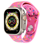彩虹雨滴矽膠錶帶，適用於Apple Watch SE 2022 44mm，Apple Watch 9 41mm，Apple Watch 7 41mm，Apple Watch 7 45mm