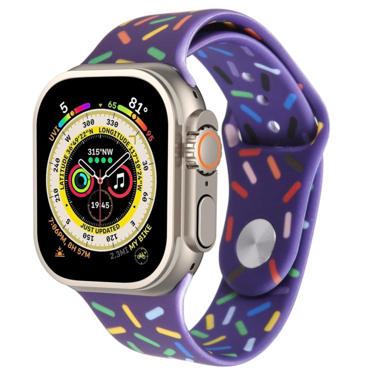 彩虹雨滴矽膠錶帶，適用於Apple Watch SE 2022 44mm，Apple Watch 9 41mm，Apple Watch 7 41mm，Apple Watch 7 45mm