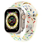 彩虹雨滴矽膠錶帶，適用於Apple Watch SE 2022 44mm，Apple Watch 9 41mm，Apple Watch 7 41mm，Apple Watch 7 45mm