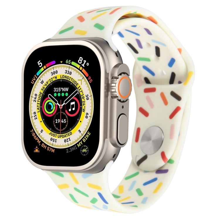 彩虹雨滴矽膠錶帶，適用於Apple Watch SE 2022 44mm，Apple Watch 9 41mm，Apple Watch 7 41mm，Apple Watch 7 45mm