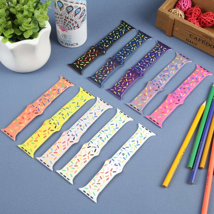 Rainbow Raindrops Silicone Watch Band, For Apple Watch Ultra 49mm, For Apple Watch SE 2023 44mm, For Apple Watch 8 41mm, For Apple Watch SE 2023 40mm
