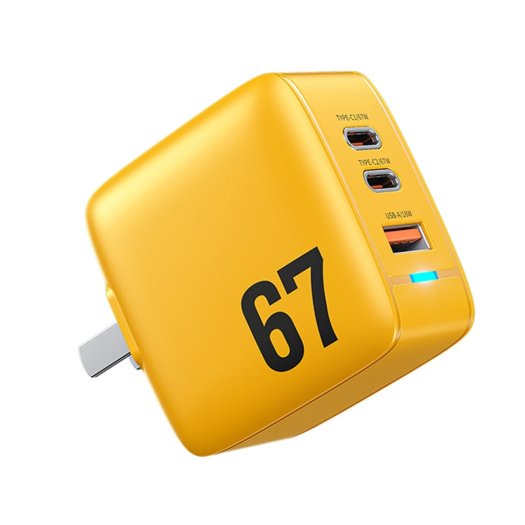 WK WP-U141 67W USB+雙USB-C / Type-C GaN充電器，中規插頭，美規插頭，歐規插頭，英規插頭
