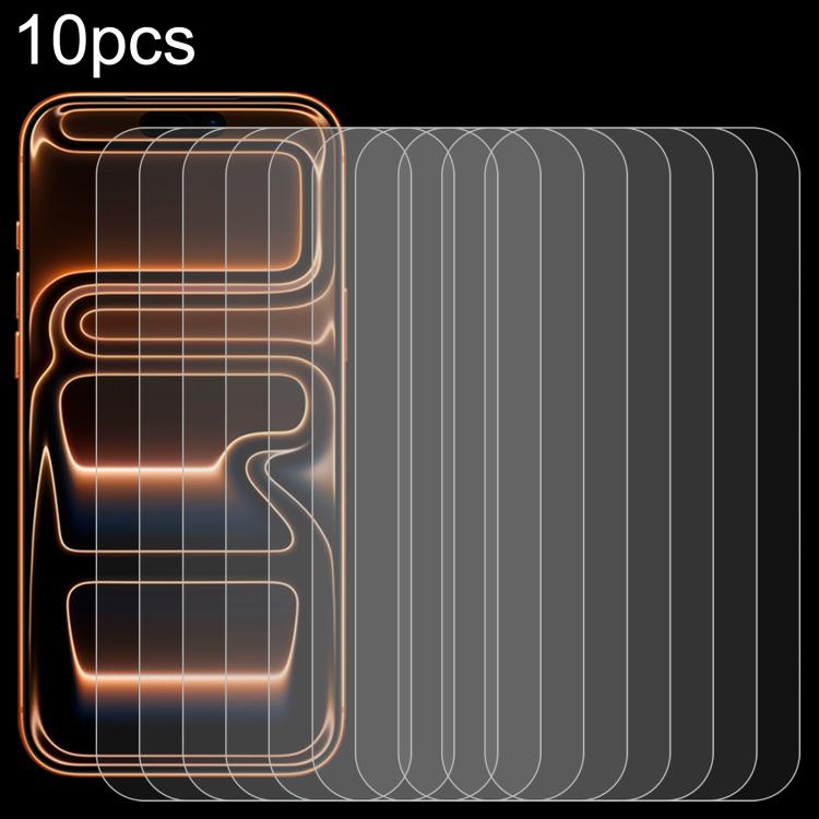 10pcs 0.26mm 9H 2.5D High Aluminum Tempered Glass Film, For iPhone 17 Pro Max, For iPhone 17 Pro / 17, For iPhone Air, For iPhone 16 Pro Max, For iPhone 16 Pro, For iPhone 16 Plus, For iPhone 16, For iPhone 15 Plus / 15 Pro Max, For iPhone 15 / 15 Pro