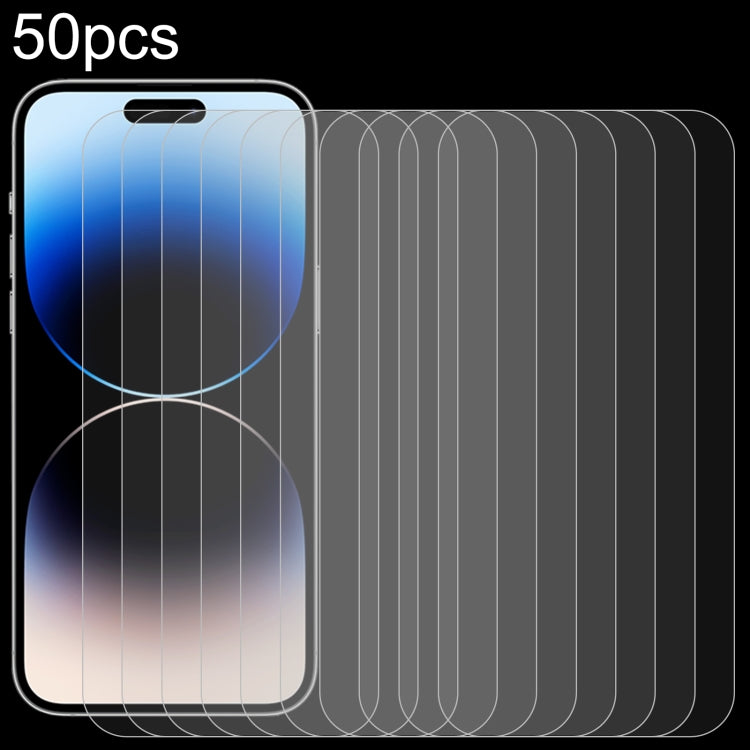 50片 0.26mm 9H 2.5D 高鋁鋼化玻璃膜，適用於 iPhone 17 Pro Max、iPhone 17 Pro / 17、iPhone Air、iPhone 16 Pro Max、iPhone 16 Pro、iPhone 16 Plus、iPhone 16、iPhone 15 Plus / 15 Pro Max、iPhone 15 / 15 Pro