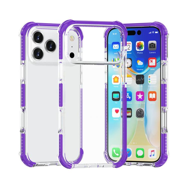 四角防震 TPU 混合壓克力手機殼，適用於 iPhone 17 Pro Max、iPhone 17 Pro、iPhone 17、iPhone Air