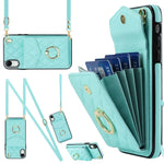 菱形紋理卡包手機殼附長掛繩，適用於 iPhone 11 Pro Max、iPhone 11、iPhone 11 Pro、iPhone XR、iPhone XS Max