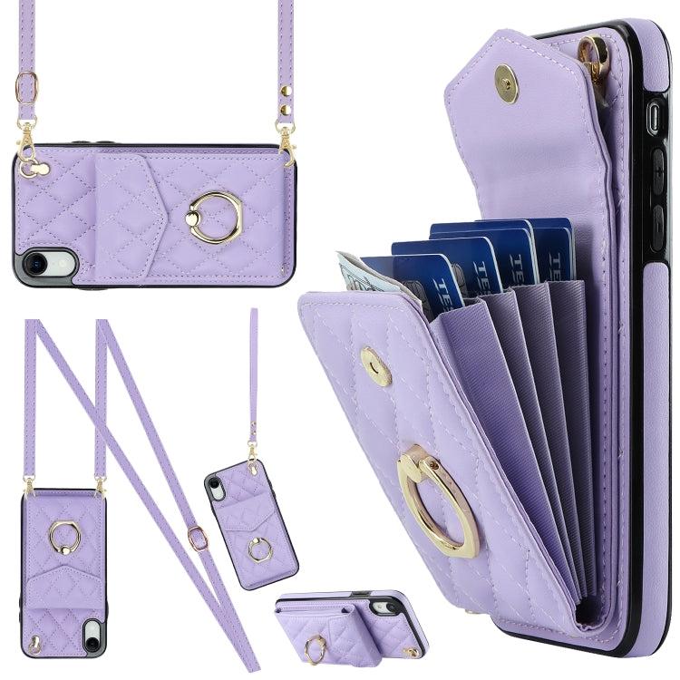 菱形紋理卡包手機殼附長掛繩，適用於 iPhone 11 Pro Max、iPhone 11、iPhone 11 Pro、iPhone XR、iPhone XS Max