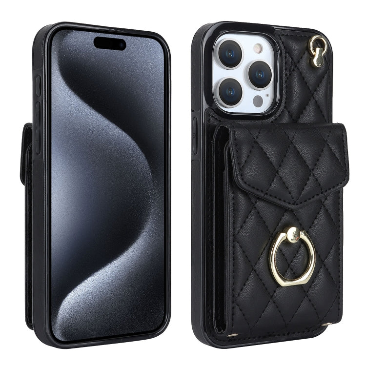 菱形紋理卡包手機殼附長掛繩，適用於 iPhone 15 Pro、iPhone 15 Plus、iPhone 15、iPhone 14 Plus、iPhone 14、iPhone 14 Pro