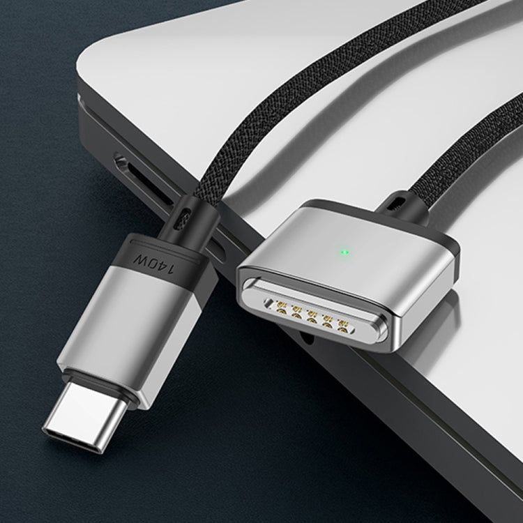 140W Type-C 轉 Magsafe 3 磁吸充電線，銀色，藍色