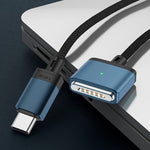 140W Type-C 轉 Magsafe 3 磁吸充電線，銀色，藍色