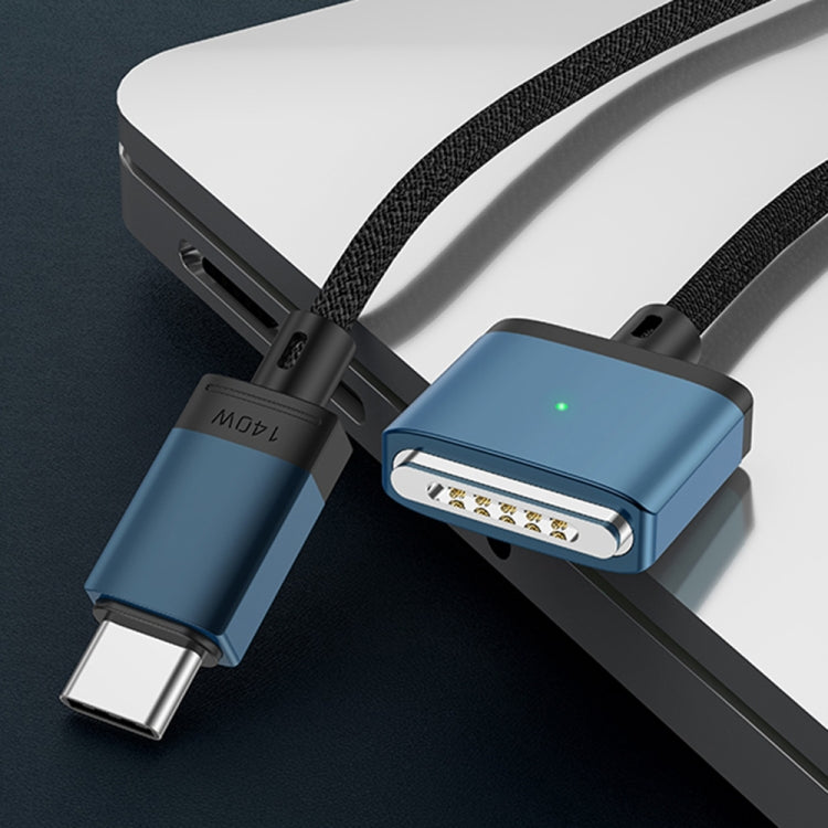 140W Type-C 轉 Magsafe 3 磁吸充電線，銀色，藍色