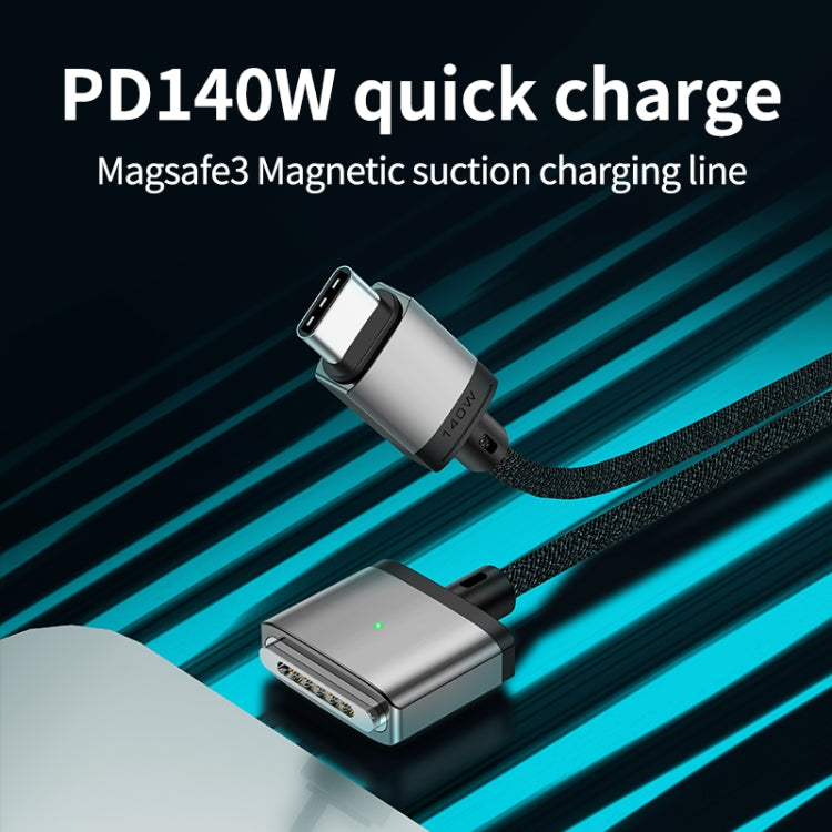 140W Type-C 轉 Magsafe 3 磁吸充電線，銀色，藍色