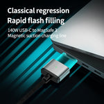 140W Type-C 轉 Magsafe 3 磁吸充電線，銀色，藍色