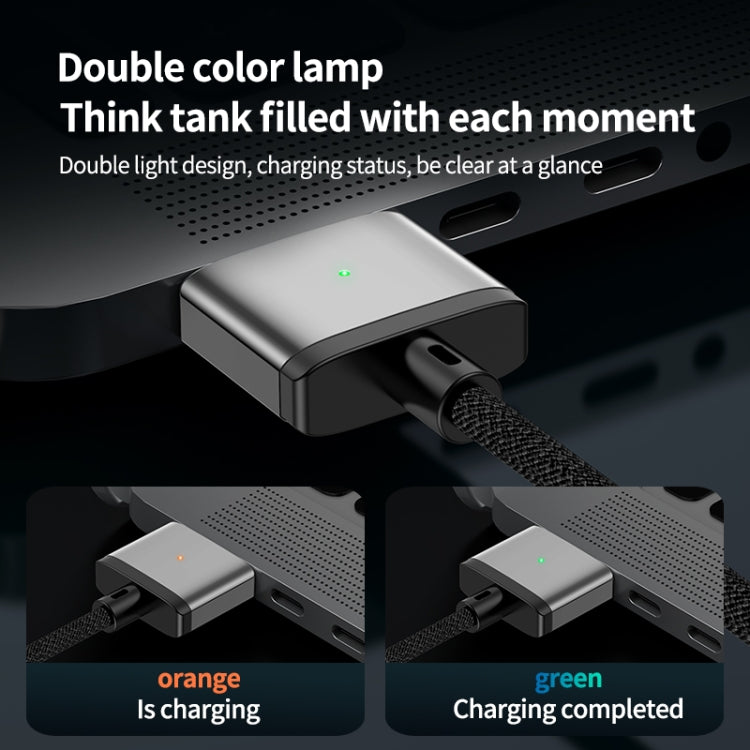 140W Type-C 轉 Magsafe 3 磁吸充電線，銀色，藍色