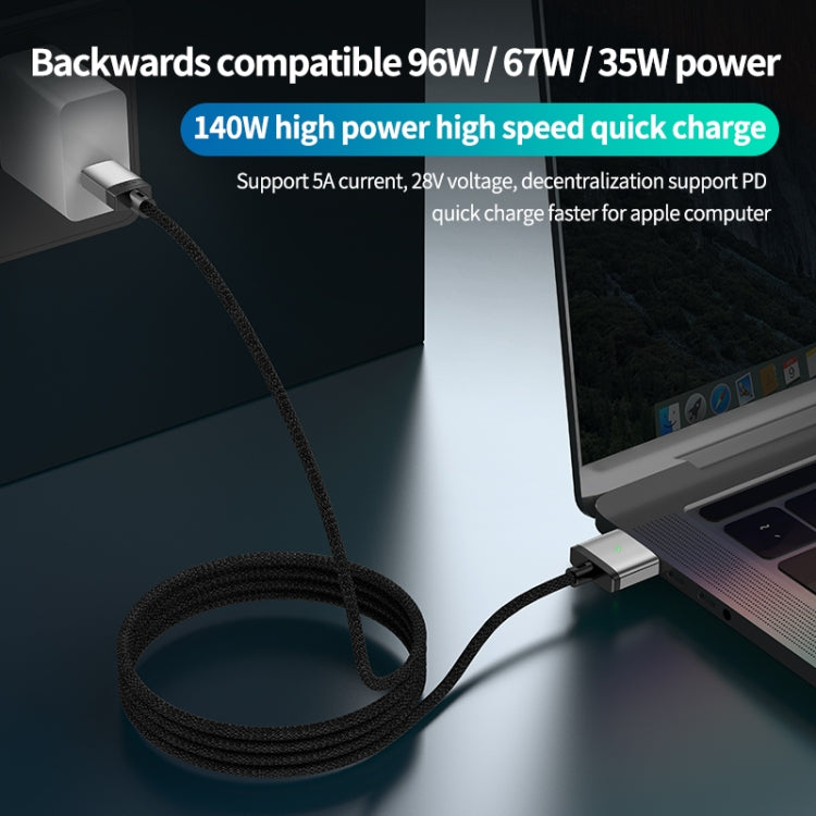 140W Type-C 轉 Magsafe 3 磁吸充電線，銀色，藍色
