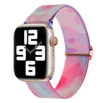 彩繪圖案尼龍替換錶帶，適用於 Apple Watch 4 44mm，適用於 Apple Watch 4 40mm，適用於 Apple Watch 3 38mm，適用於 Apple Watch 3 42mm，適用於 Apple Watch 2 42mm，適用於 Apple Watch 2 38mm