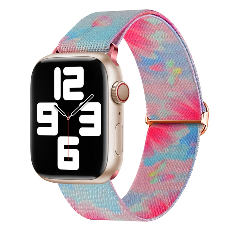 彩繪圖案尼龍替換錶帶，適用於 Apple Watch 4 44mm，適用於 Apple Watch 4 40mm，適用於 Apple Watch 3 38mm，適用於 Apple Watch 3 42mm，適用於 Apple Watch 2 42mm，適用於 Apple Watch 2 38mm