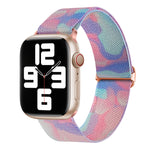 彩繪圖案尼龍替換錶帶，適用於 Apple Watch 4 44mm，適用於 Apple Watch 4 40mm，適用於 Apple Watch 3 38mm，適用於 Apple Watch 3 42mm，適用於 Apple Watch 2 42mm，適用於 Apple Watch 2 38mm