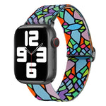 彩繪圖案尼龍替換錶帶，適用於 Apple Watch SE 2023 44mm，適用於 Apple Watch Ultra 49mm，適用於 Apple Watch SE 2023 40mm，適用於 Apple Watch 8 41mm，適用於 Apple Watch 8 45mm，適用於 Apple Watch Ultra 2 49mm