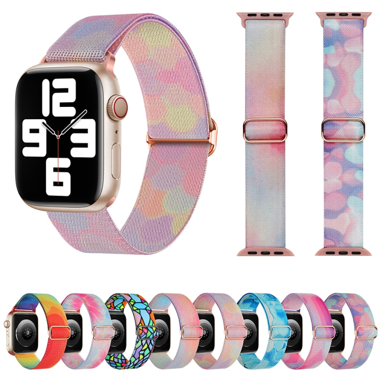 彩繪圖案尼龍替換錶帶，適用於 Apple Watch SE 40mm，適用於 Apple Watch SE 44mm，適用於 Apple Watch 6 40mm，適用於 Apple Watch 6 44mm，適用於 Apple Watch 5 44mm，適用於 Apple Watch 5 40mm