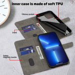 Crystal 3D Shockproof Protective Leather Phone Case, For iPhone 14 Plus, For iPhone 15 Pro Max