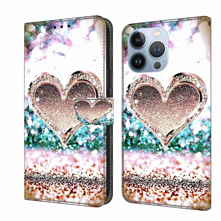 Crystal 3D Shockproof Protective Leather Phone Case, For iPhone 14 Pro Max, For iPhone 15