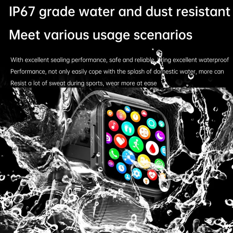 ET540 1.91 吋 IP67 防水矽膠錶帶智慧手錶，支援心電圖 / 非侵入式血糖測量，ET540（藍色），ET540（紅色）
