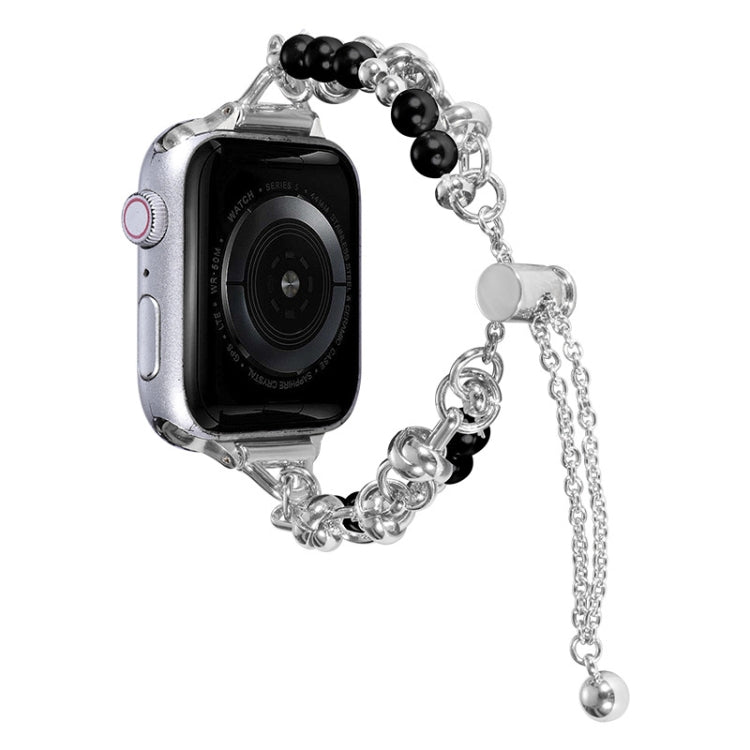 珍珠手鍊金屬錶帶，適用於 Apple Watch SE 2023 44mm，適用於 Apple Watch Ultra 49mm，適用於 Apple Watch 8 41mm，適用於 Apple Watch SE 2023 40mm，適用於 Apple Watch Ultra 2 49mm，適用於 Apple Watch 8 45mm，適用於 Apple Watch SE 2022 40mm