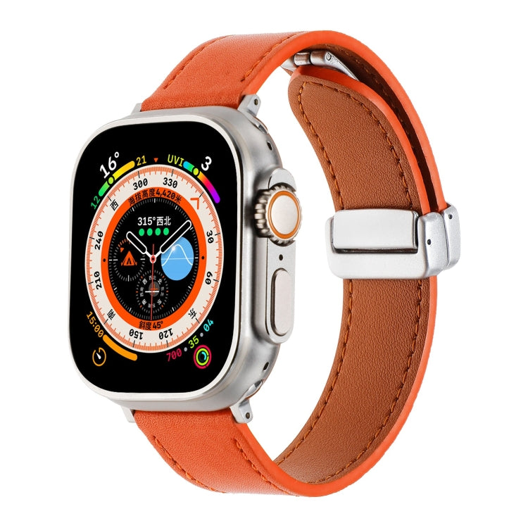 磁吸扣皮膚感皮革錶帶，適用於 Apple Watch SE 2023 44mm，Apple Watch Ultra 49mm，Apple Watch SE 2023 40mm，Apple Watch SE 2022 40mm，Apple Watch Series 9 41mm，Apple Watch SE 2022 44mm