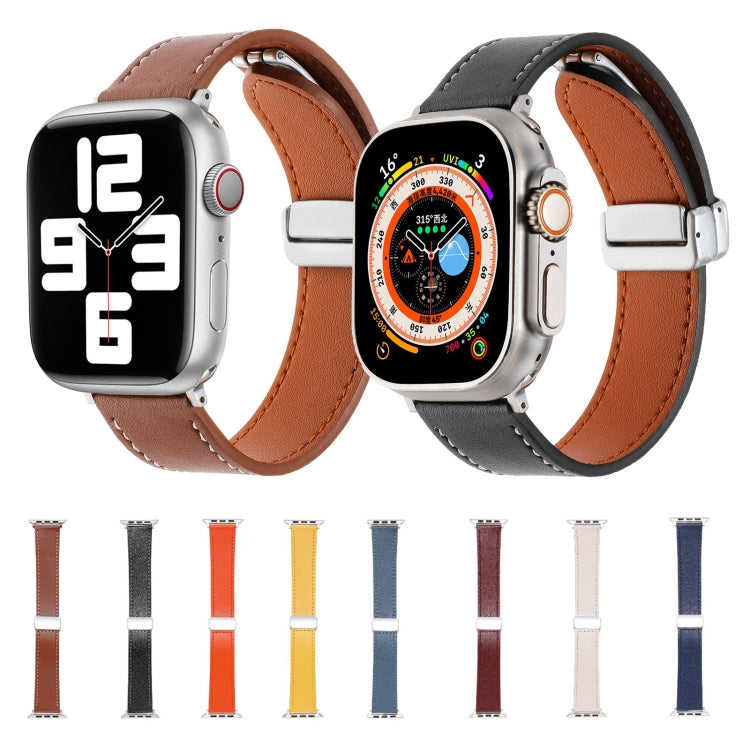 磁扣仿皮革手錶帶 適用Apple Watch系列6 40mm，適用Apple Watch系列6 44mm，適用Apple Watch系列5 44mm，適用Apple Watch系列5 40mm，適用Apple Watch系列4 44mm，適用Apple Watch 42mm