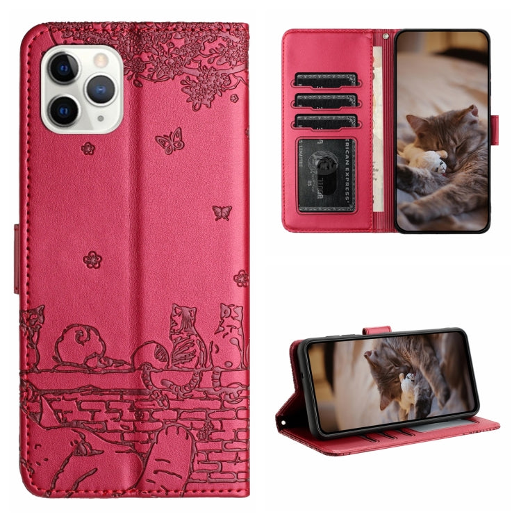 貓咪壓紋皮革手機殼附掛繩，適用於 iPhone 11 Pro，適用於 iPhone XS Max，適用於 iPhone X，適用於 iPhone 7 Plus / 8 Plus