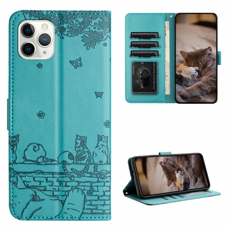 貓咪壓紋皮革手機殼附掛繩，適用於 iPhone 11 Pro，適用於 iPhone XS Max，適用於 iPhone X，適用於 iPhone 7 Plus / 8 Plus