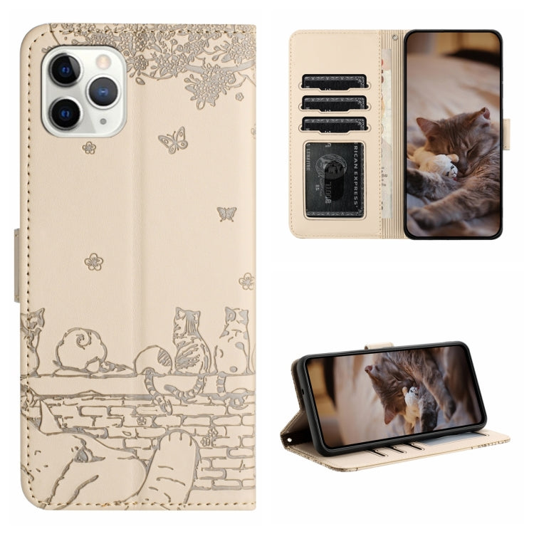 貓咪壓紋皮革手機殼附掛繩，適用於 iPhone 11 Pro，適用於 iPhone XS Max，適用於 iPhone X，適用於 iPhone 7 Plus / 8 Plus