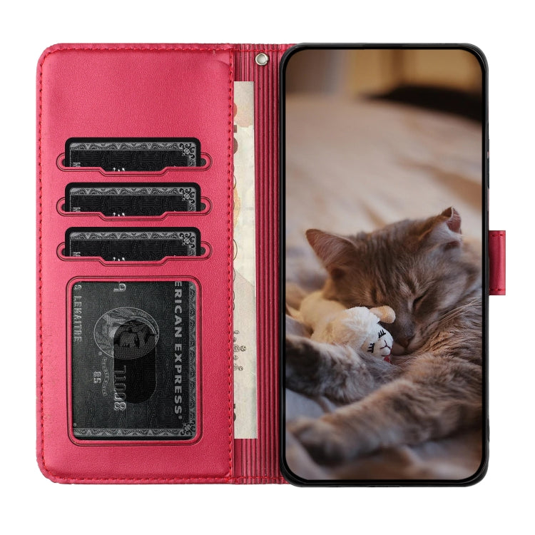 貓咪壓紋皮革手機殼附掛繩，適用於 iPhone 16e / 17e，適用於 iPhone 17 Pro Max，適用於 iPhone 17 Pro，適用於 iPhone 17，適用於 iPhone Air，適用於 iPhone 16 Pro Max，適用於 iPhone 16 Pro，適用於 iPhone 16 Plus，適用於 iPhone 16